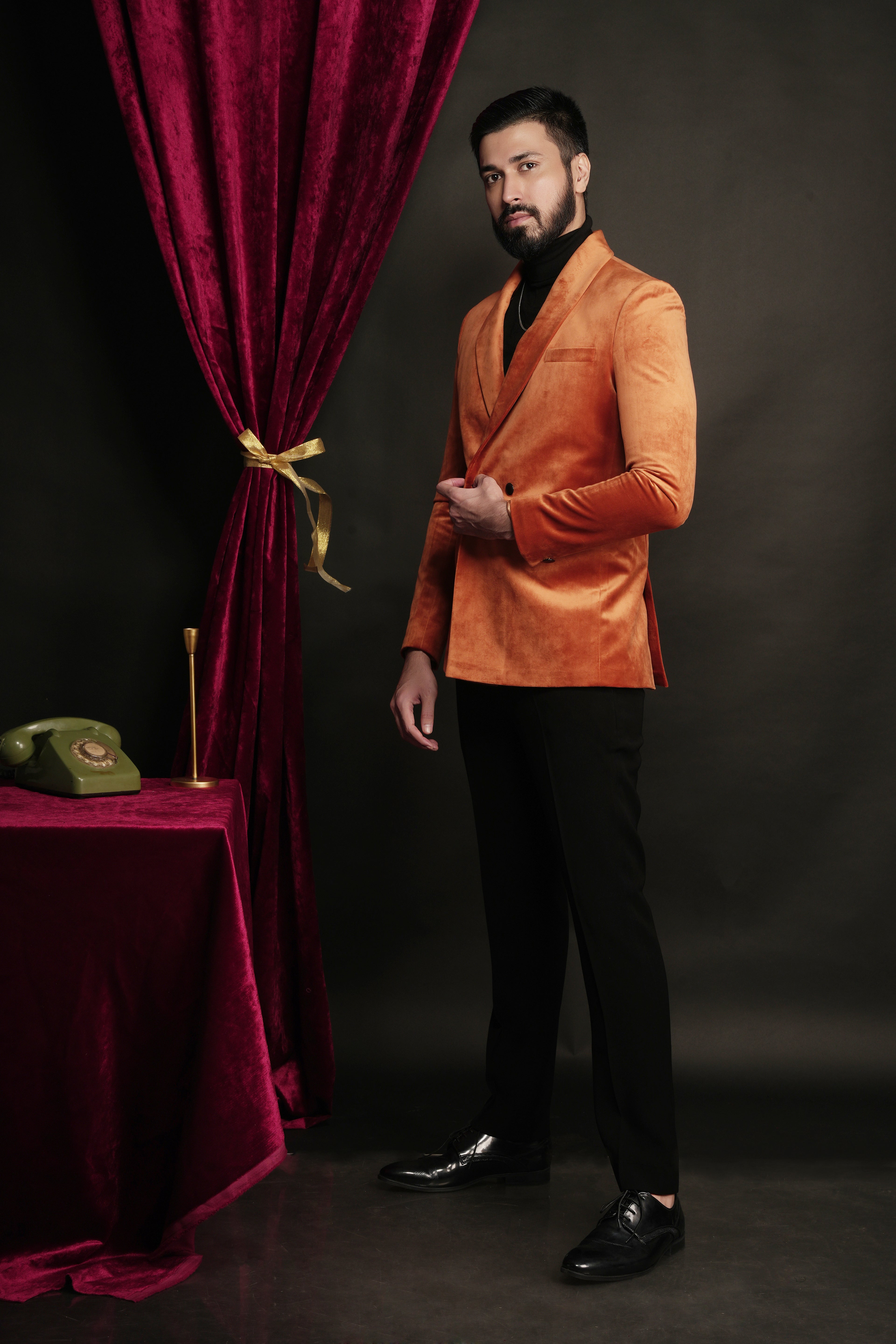 Sunset Orange DB Shawl Lapel Tuxedo