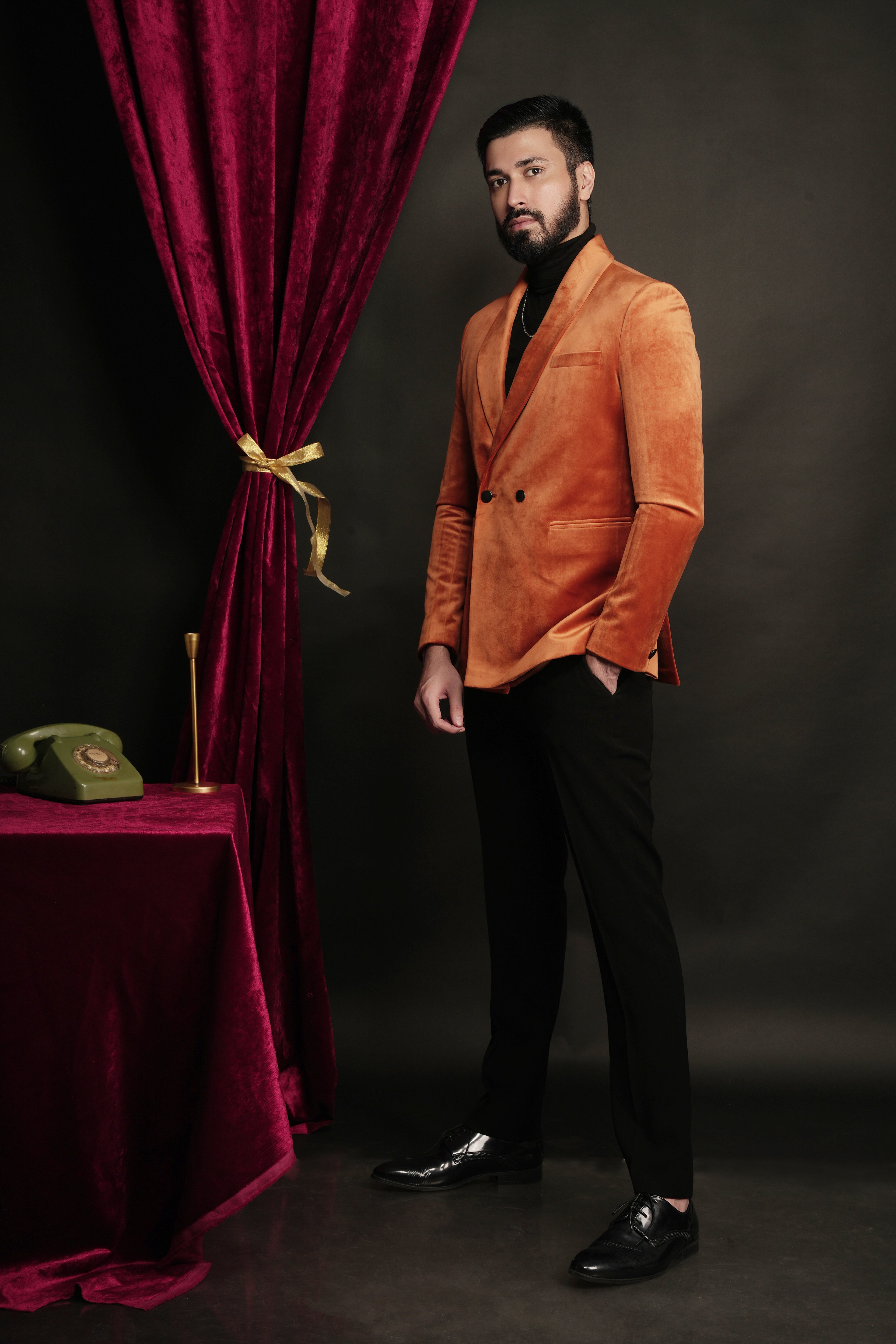 Sunset Orange DB Shawl Lapel Tuxedo
