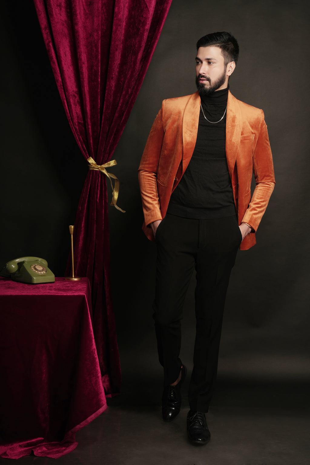 Sunset Orange DB Shawl Lapel Tuxedo