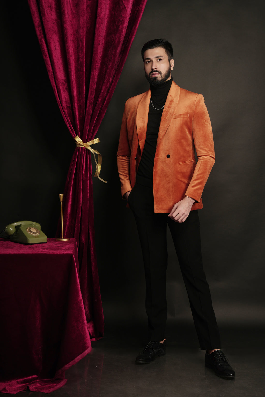 Sunset Orange DB Shawl Lapel Tuxedo