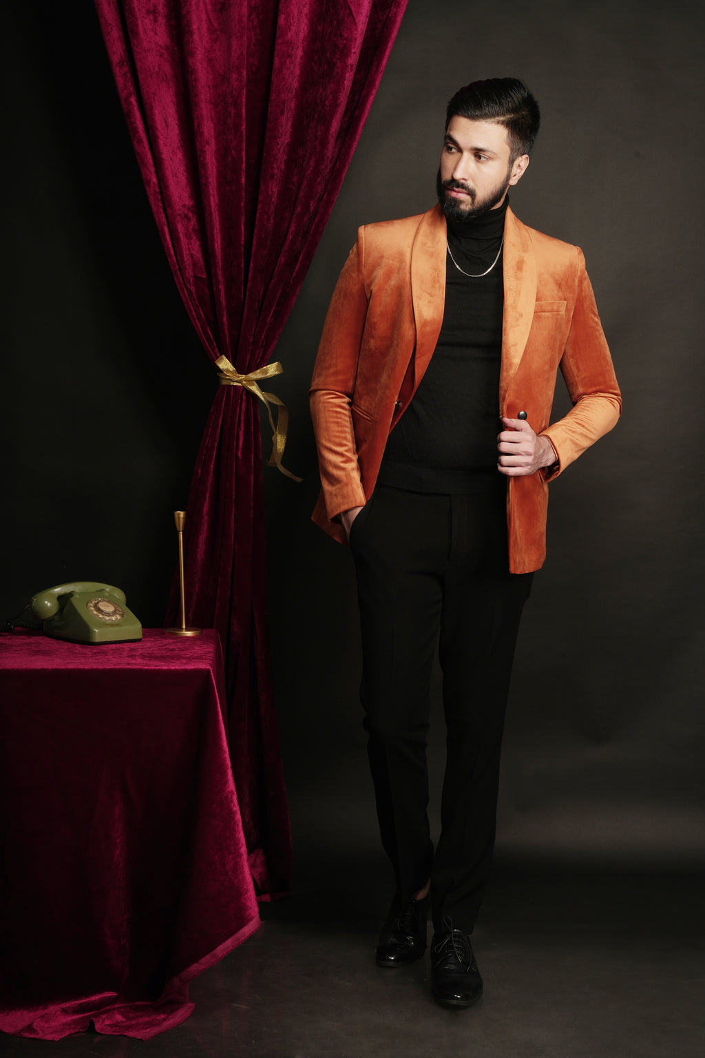 Sunset Orange DB Shawl Lapel Tuxedo