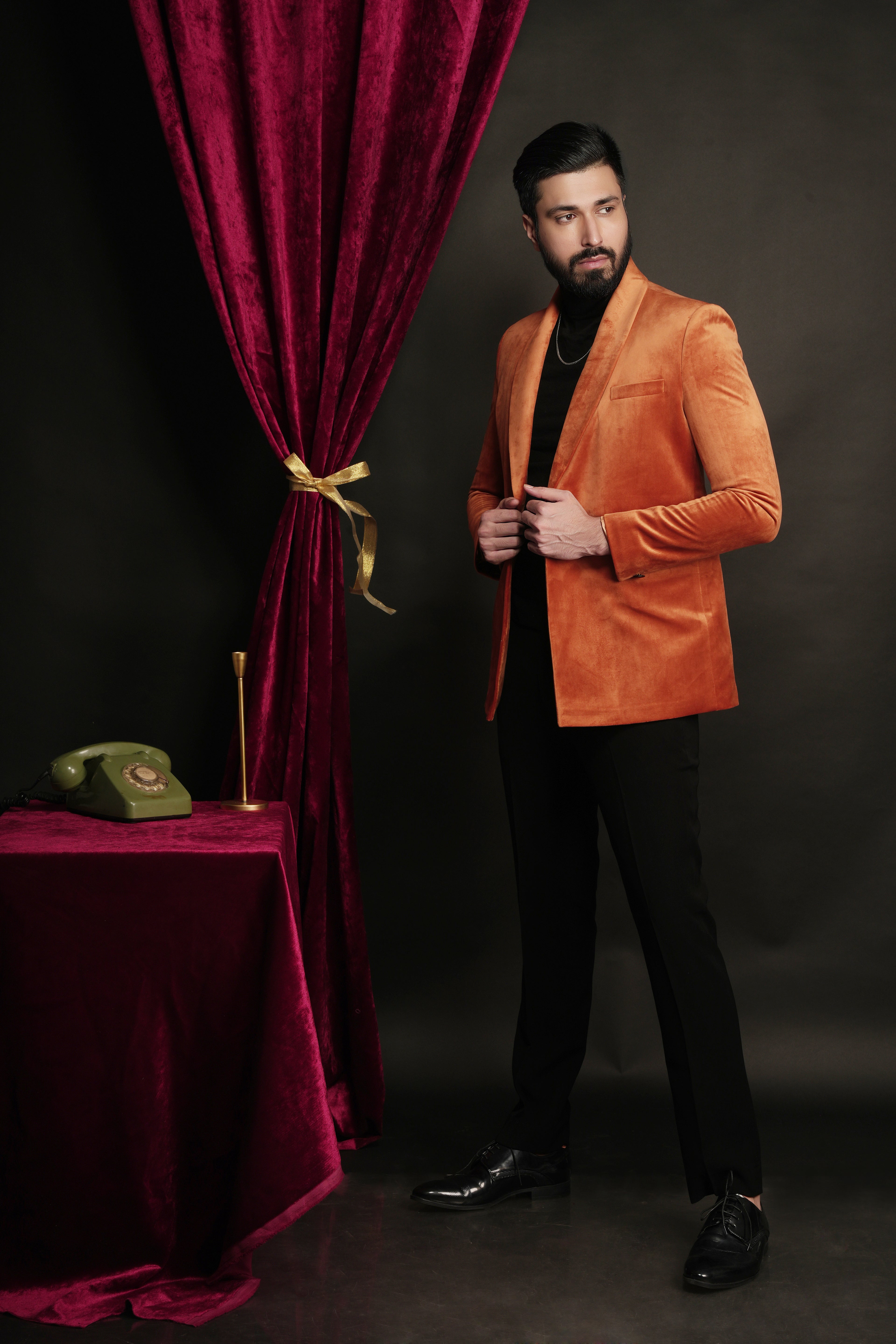 Sunset Orange DB Shawl Lapel Tuxedo