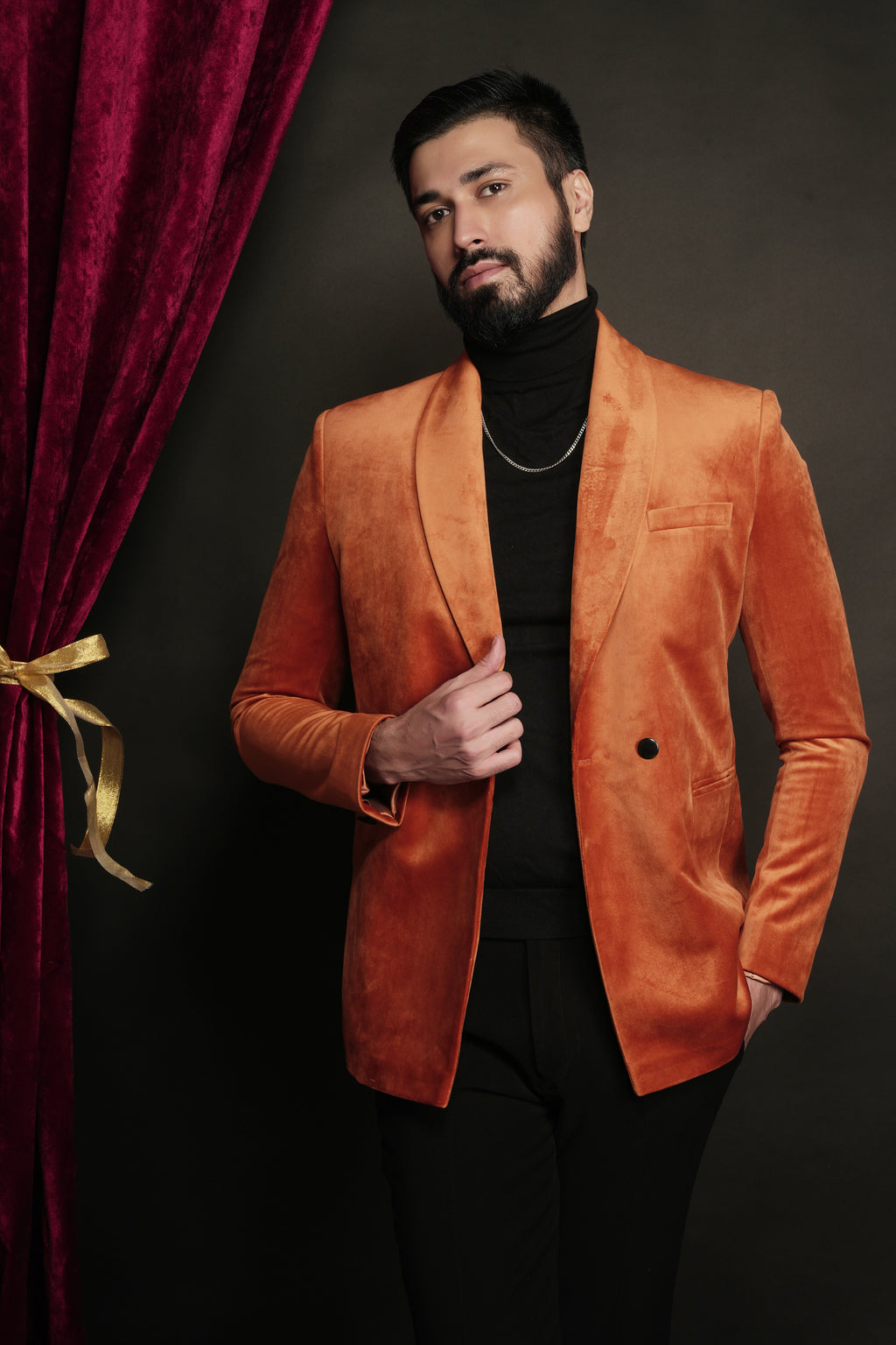 Sunset Orange DB Shawl Lapel Tuxedo