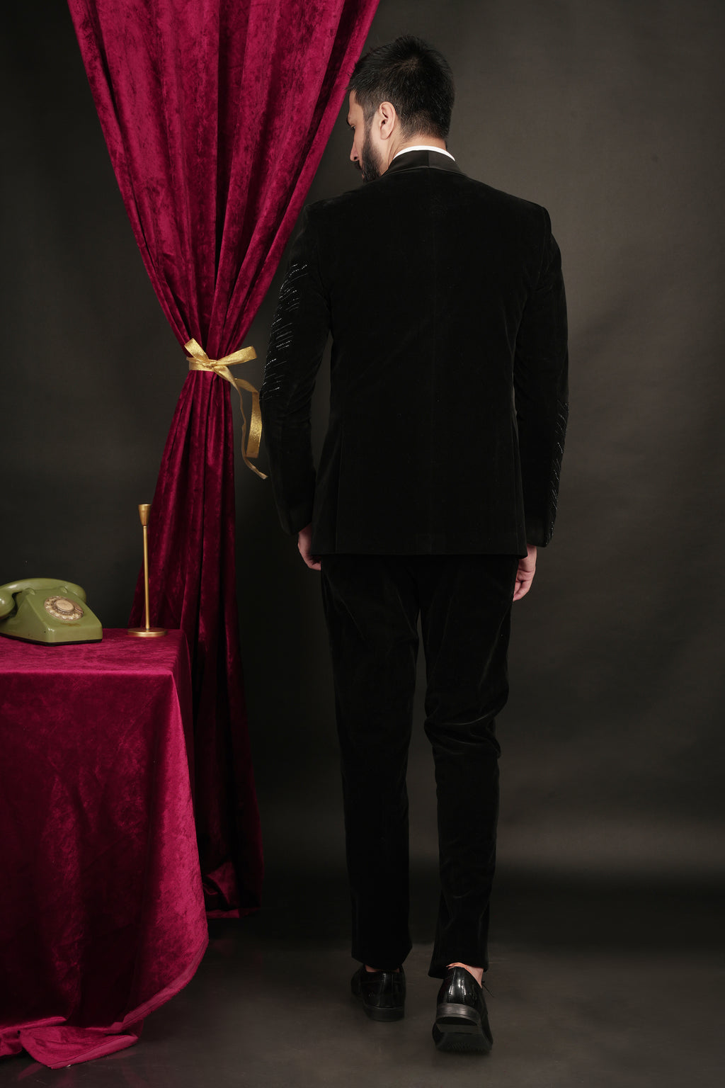 Black Velvet Designer Tuxedo Set