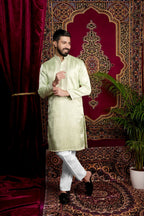 Mint Green Hand Embroidered Kurta Set