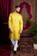Yellow Hand Embroidered Kurta Set