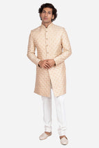 Silk Floral Embroidered Sherwani Set
