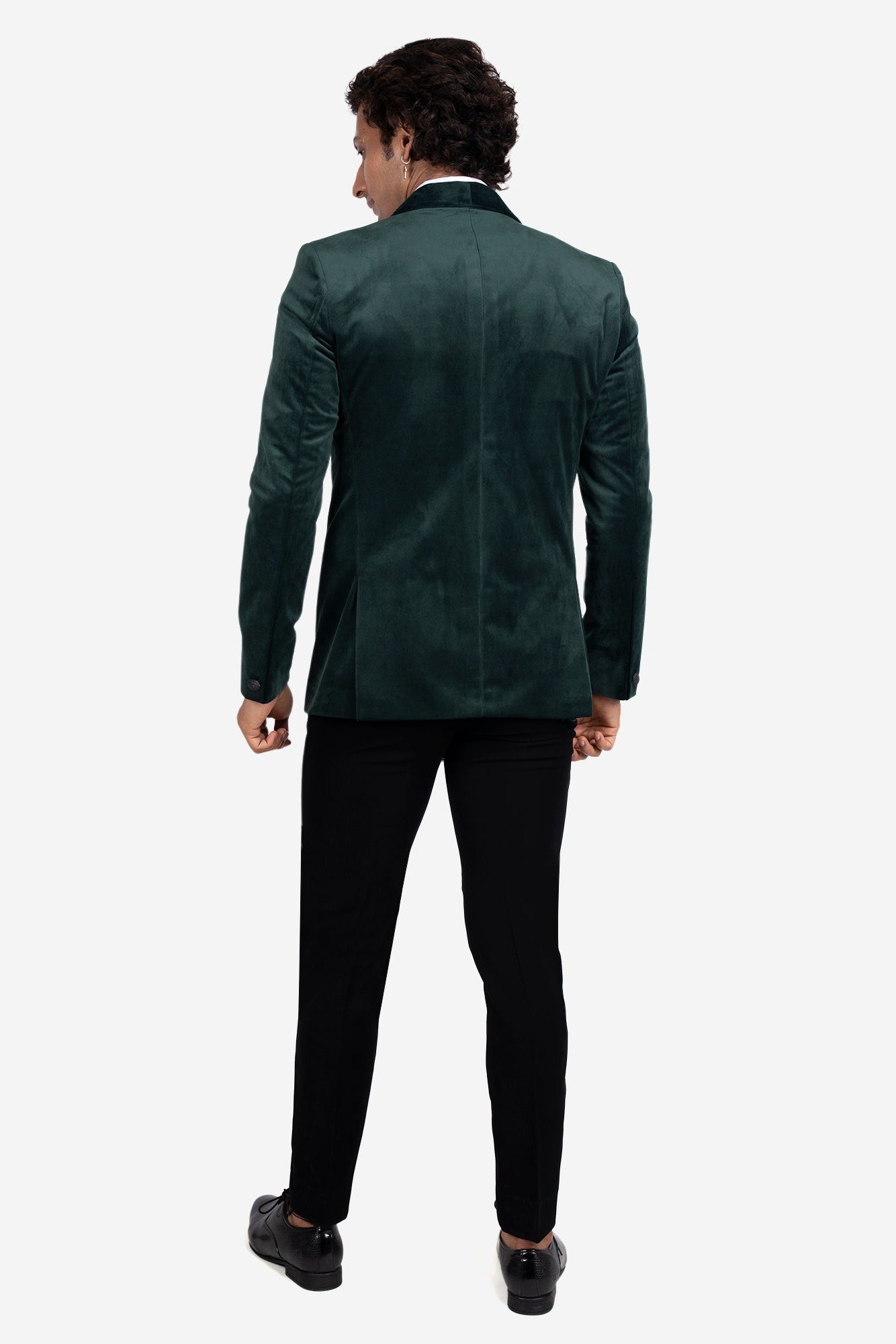 Green Velvet Shawl Lapel Tuxedo Set