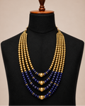 Gold and Blue Pearl Mala
