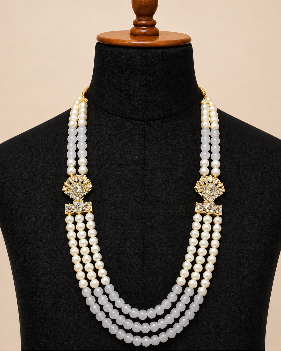 Classic White Kundan Mala