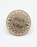 Ivory & Antique Gold Rose Button