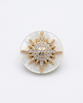 White & Gold Starburst Button