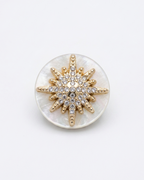 White & Gold Starburst Button