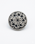 Silver & Grey Medallion Button