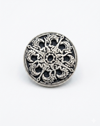 Silver & Grey Medallion Button