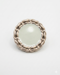 White & Gold Chain-Rim Button