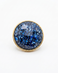 Blue & Gold Druzy Button
