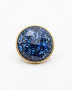 Blue & Gold Druzy Button