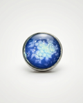 Blue Floral Cabochon Button