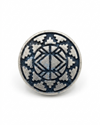 Blue & Silver Antique Button
