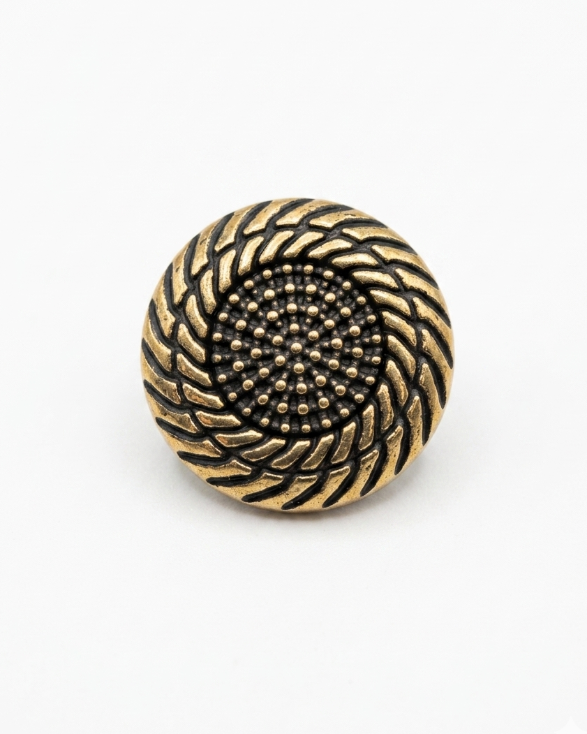 Gold & Black Spiral Button