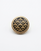 Gold & Black Scallop Button