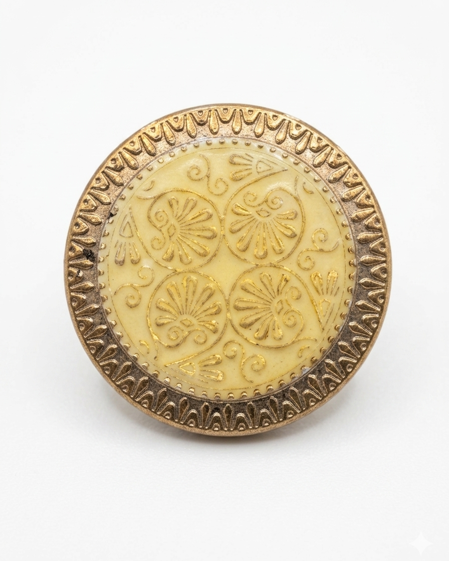 Gold Shell-Scroll Button