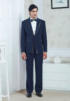 Blue Tuxedo Set With Satin Pipin
