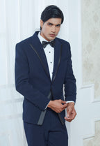 Blue Tuxedo Set With Satin Pipin