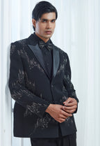 Embriodered Black Tuxedo Set