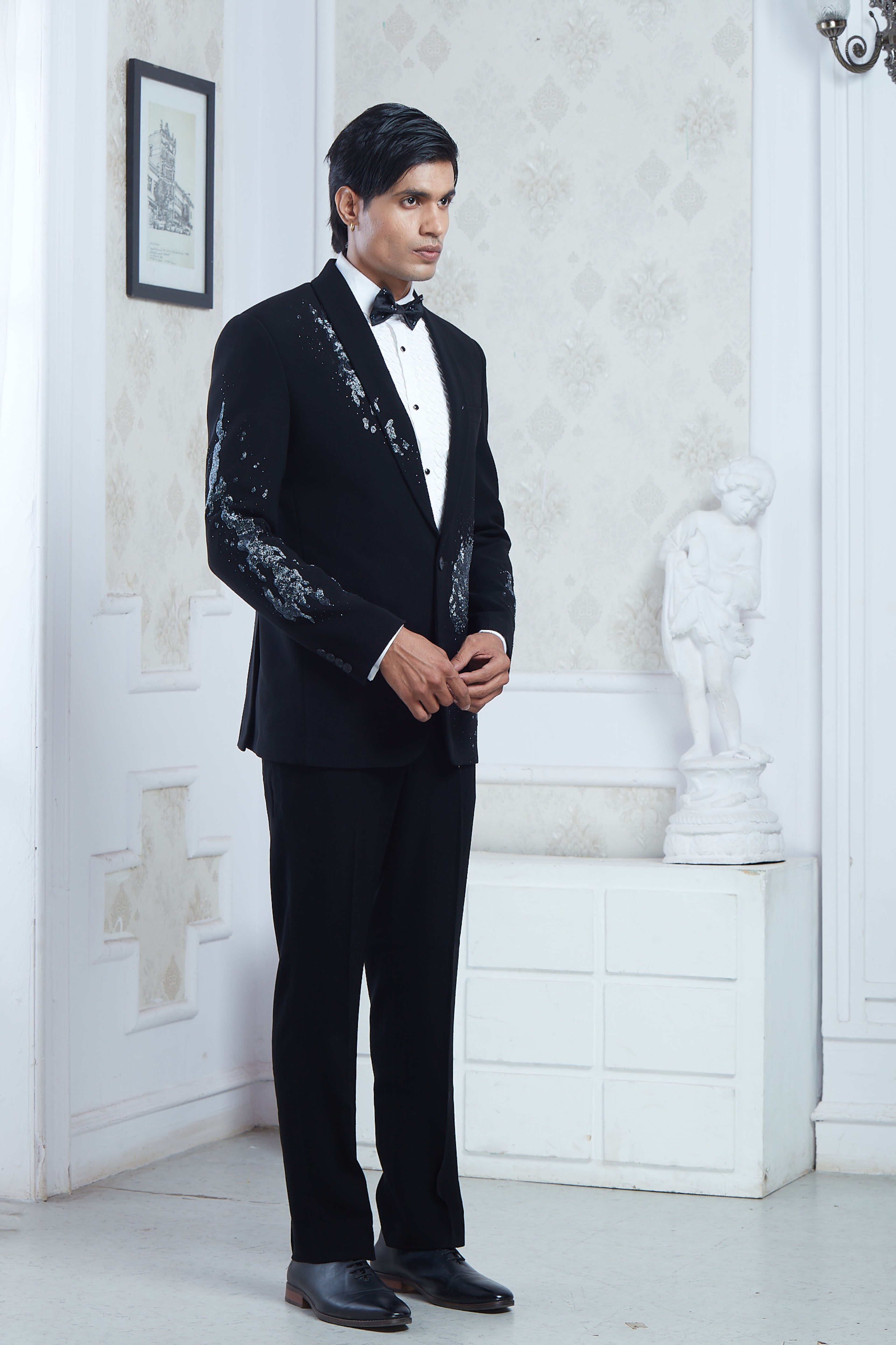 Embroidered Black Tuxedo