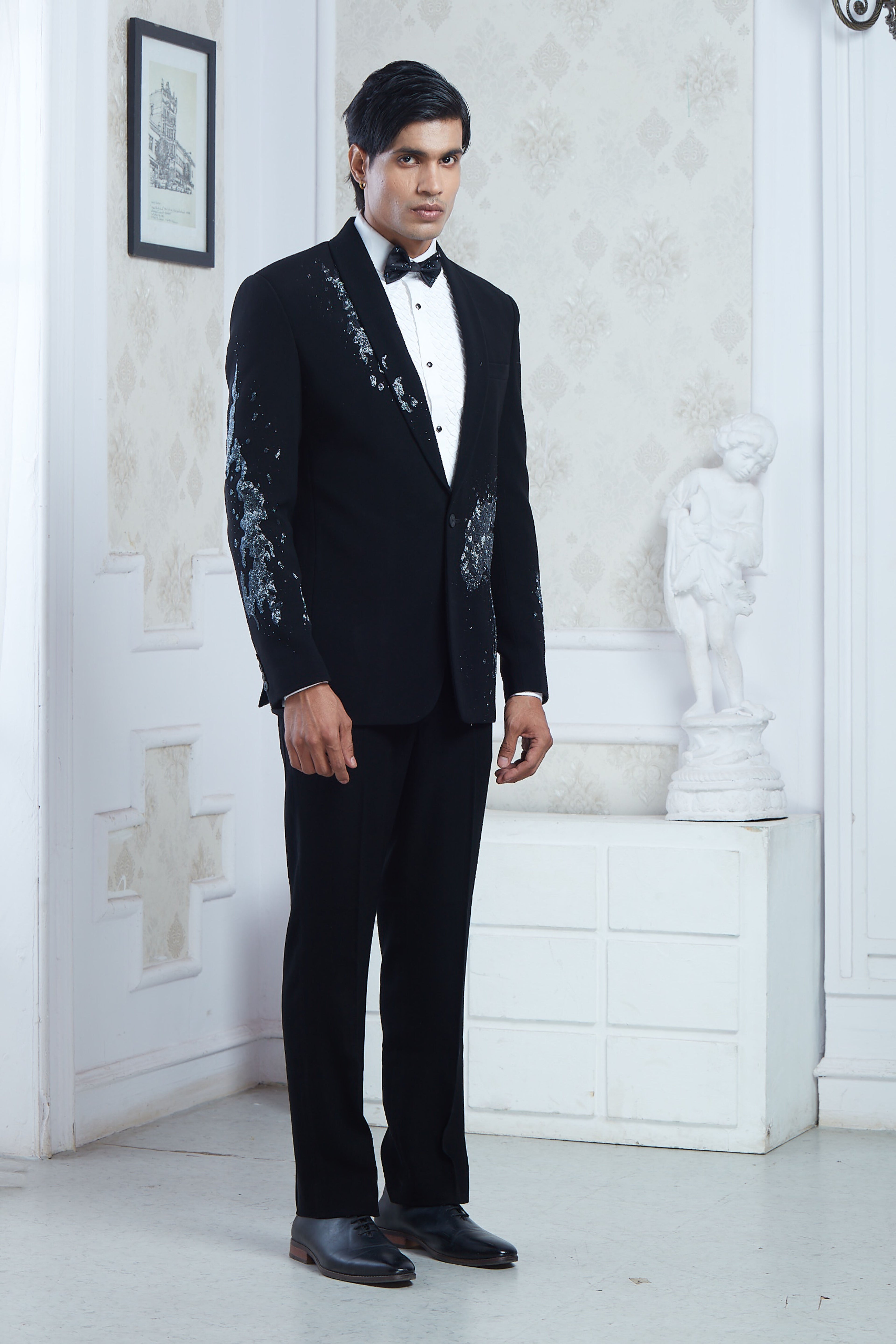 Embroidered Black Tuxedo