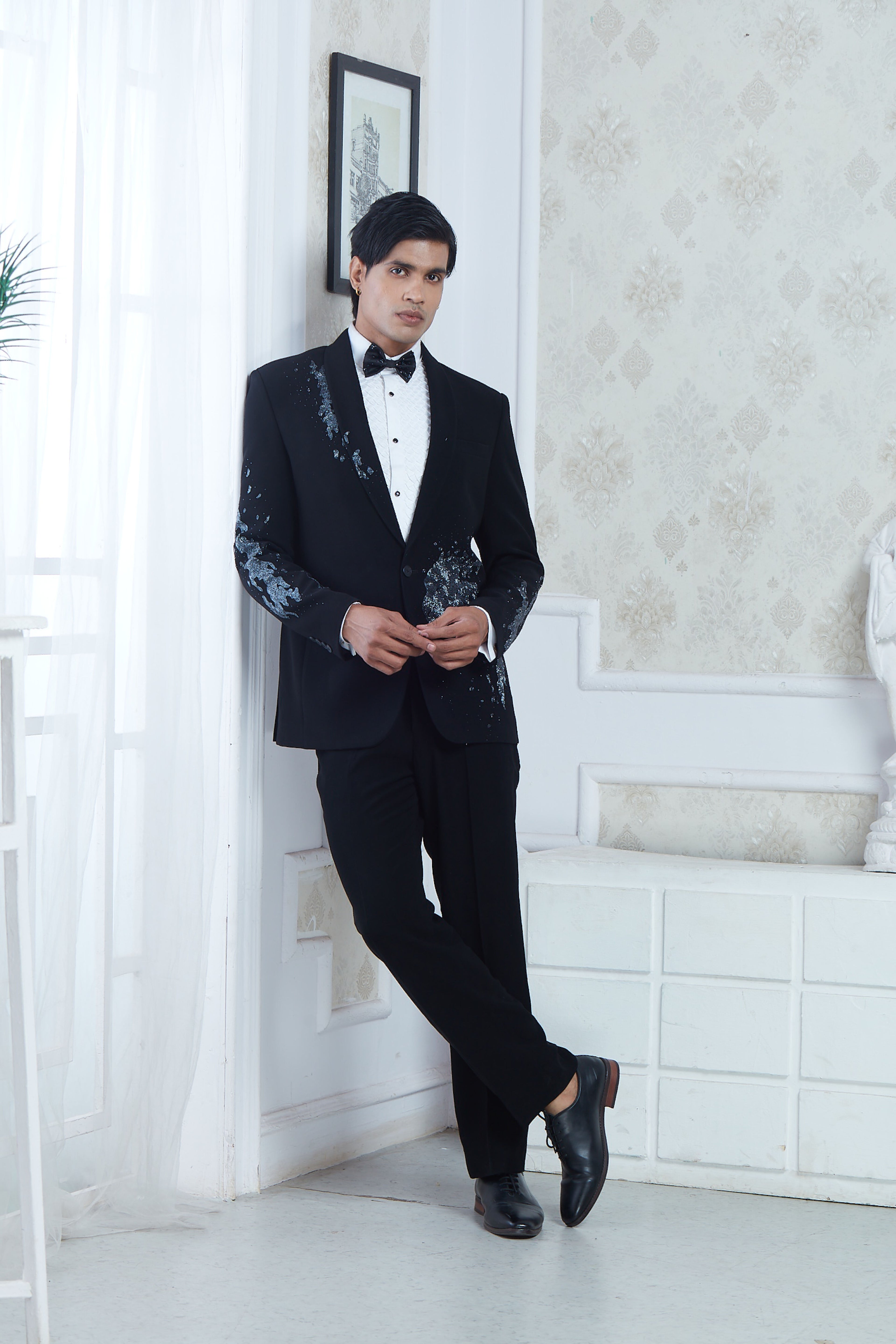 Embroidered Black Tuxedo