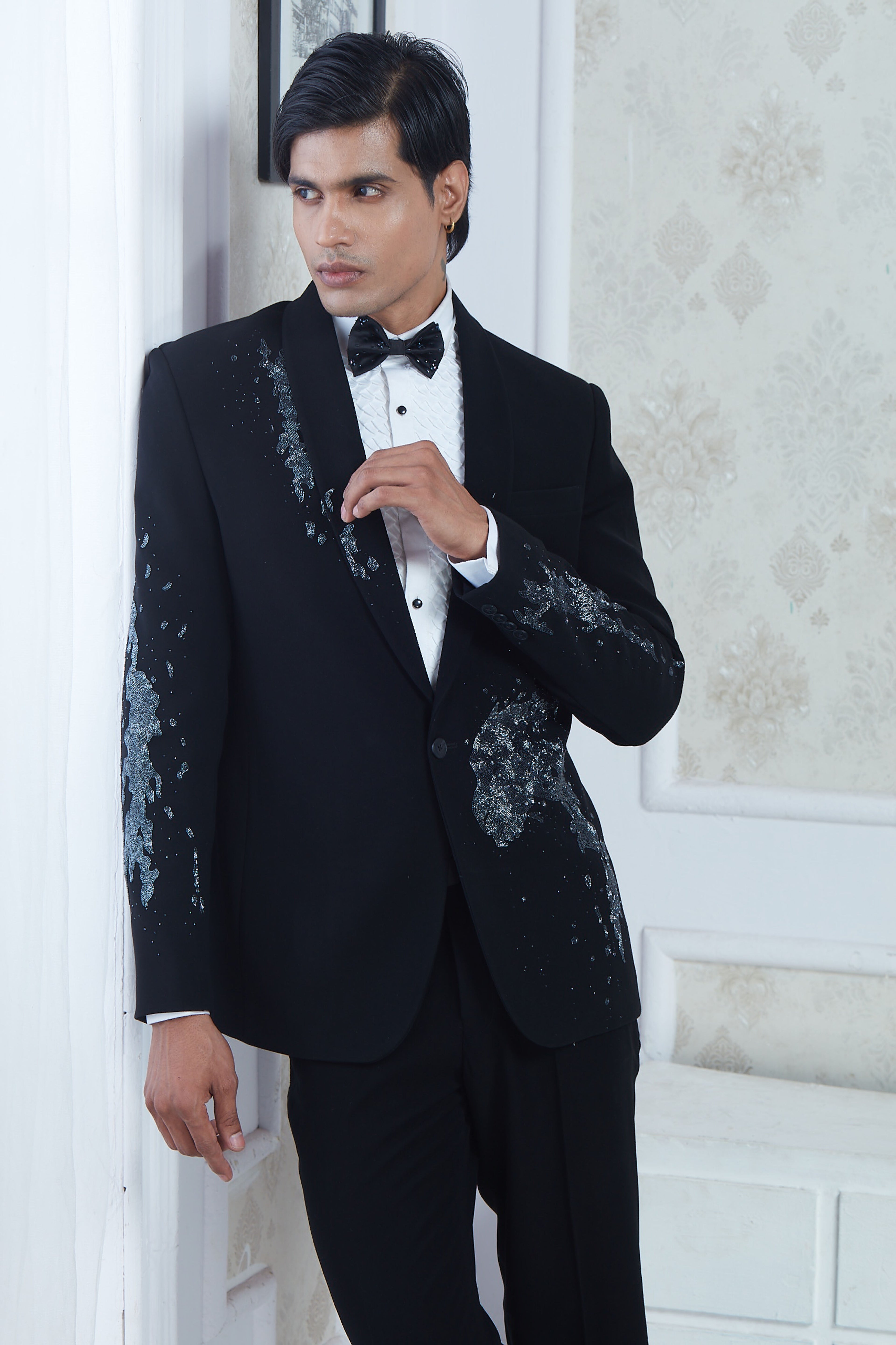 Embroidered Black Tuxedo