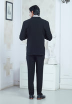 Black Embroidered Tuxedo Set