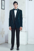 Embroidered Green Velvet Tuxedo