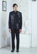 Embroidered Black Indowestern Set