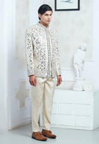 Embroidered Mirror Work Indowestern Set