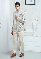 Embroidered Mirror Work Indowestern Set