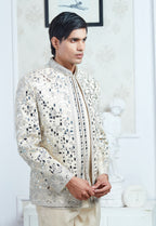 Embroidered Mirror Work Indowestern Set