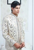 Embroidered Mirror Work Indowestern Set