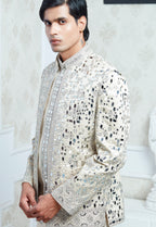 Embroidered Mirror Work Indowestern Set