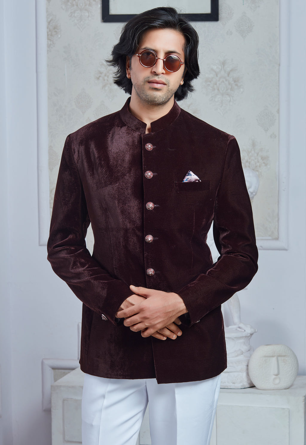 Wine Velvet Jodhpuri