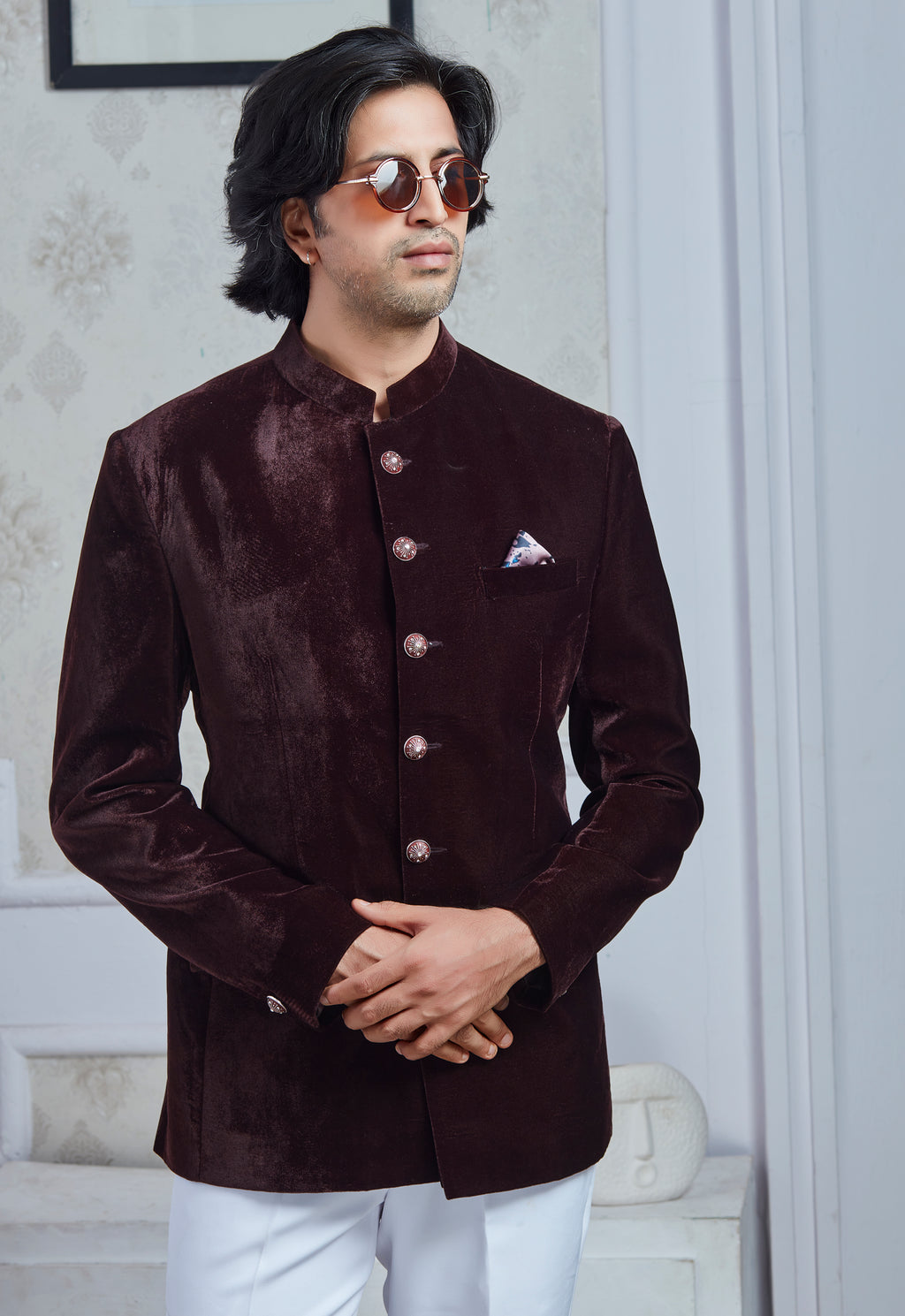 Wine Velvet Jodhpuri