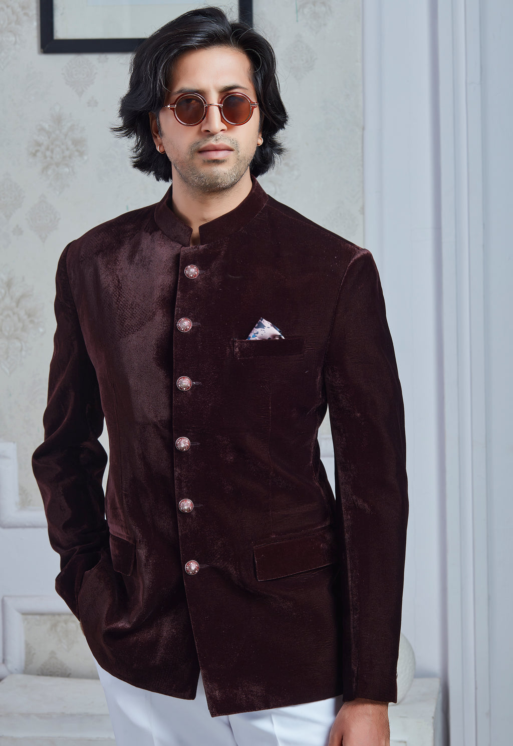 Wine Velvet Jodhpuri