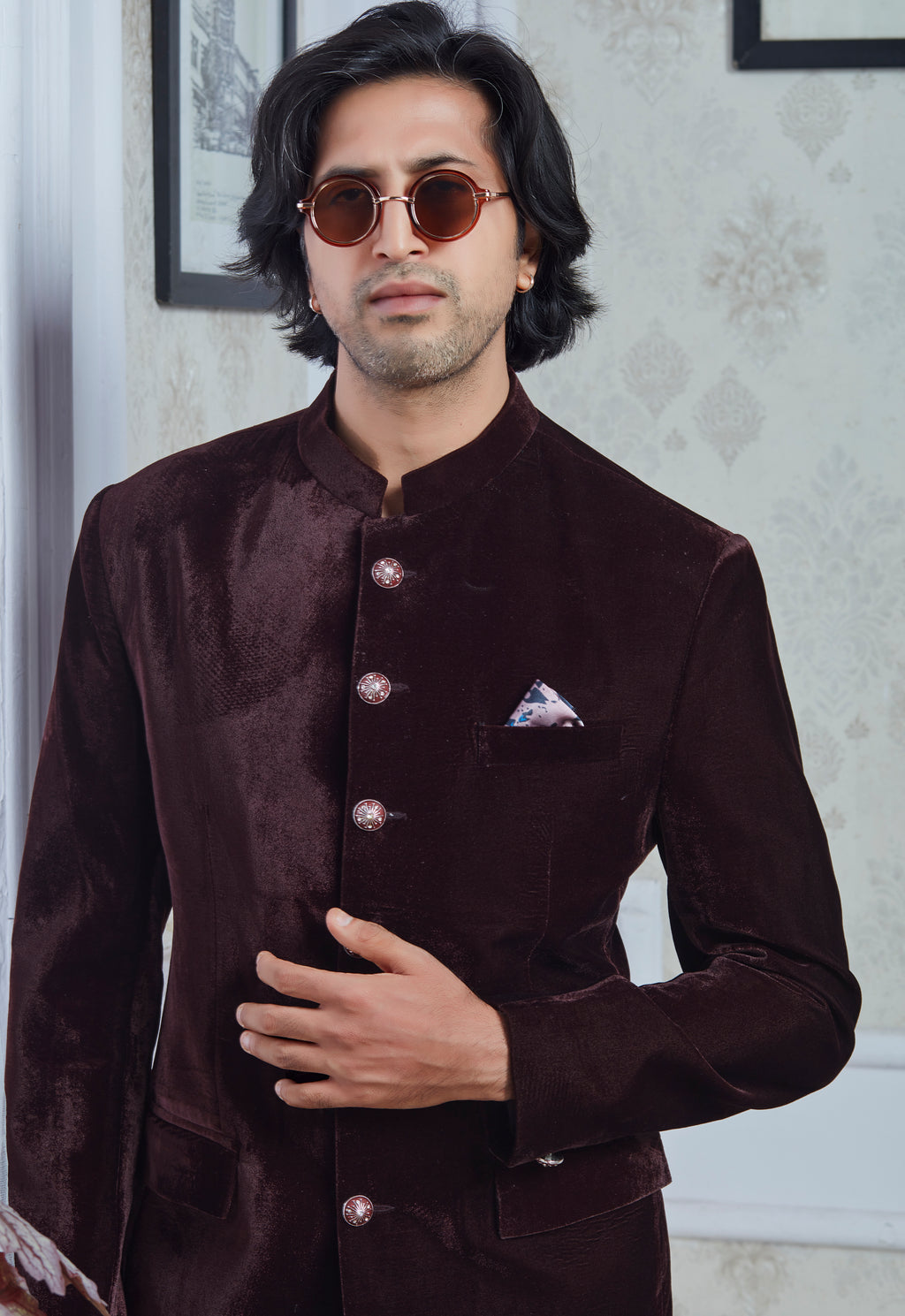 Wine Velvet Jodhpuri