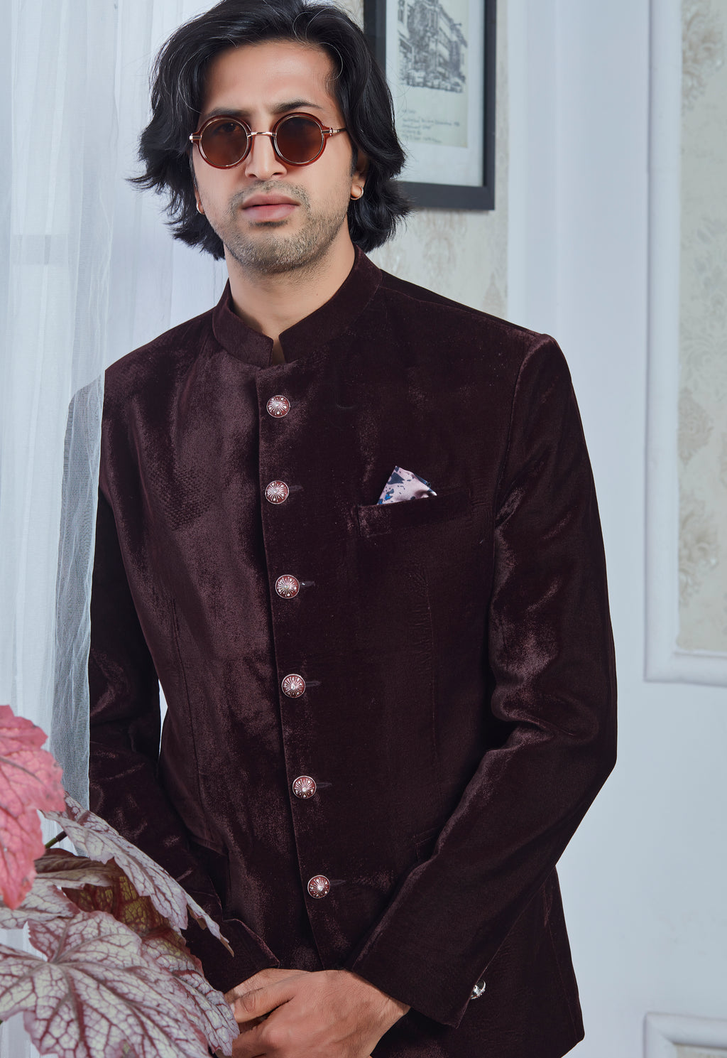 Wine Velvet Jodhpuri