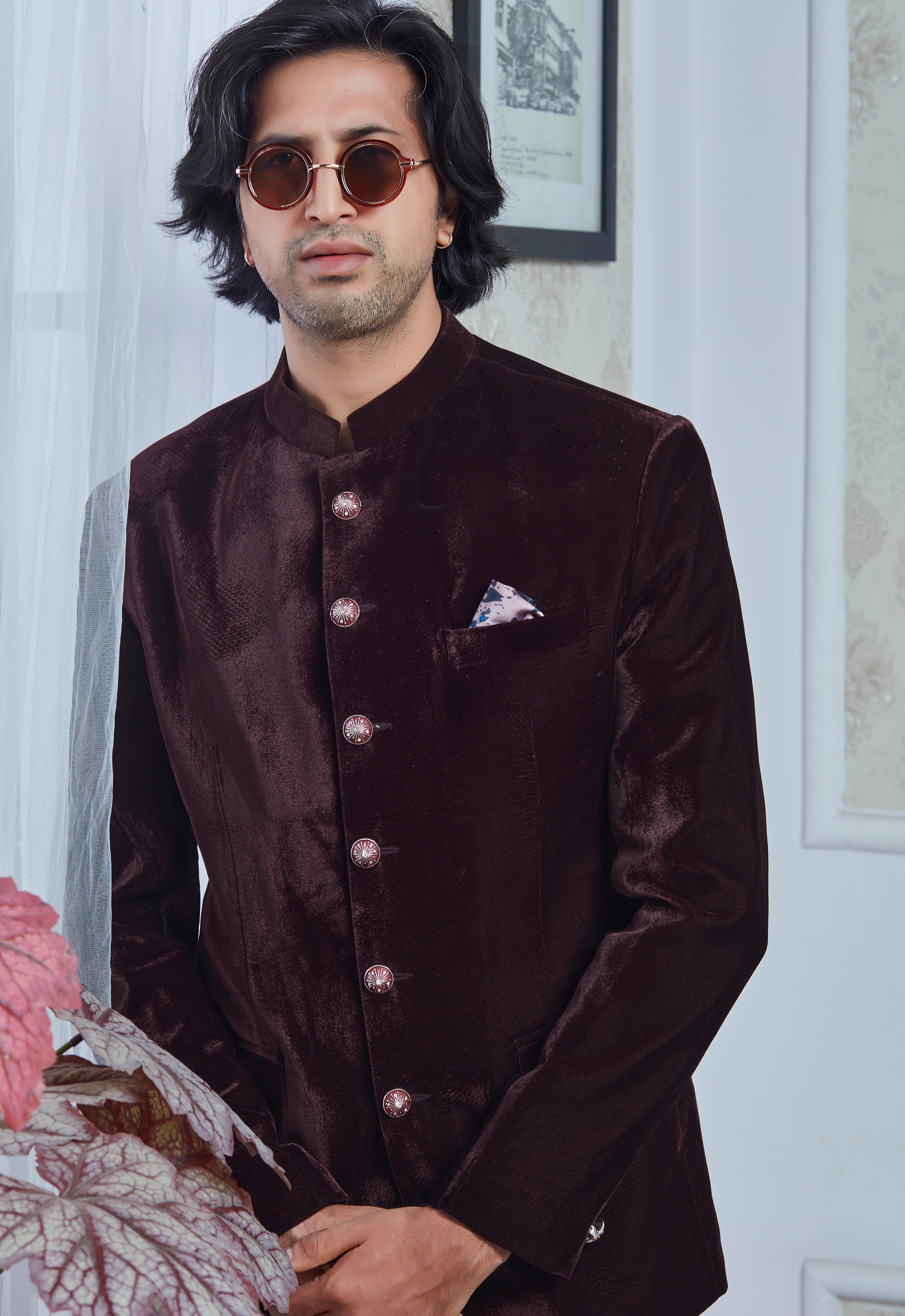 Wine Velvet Jodhpuri
