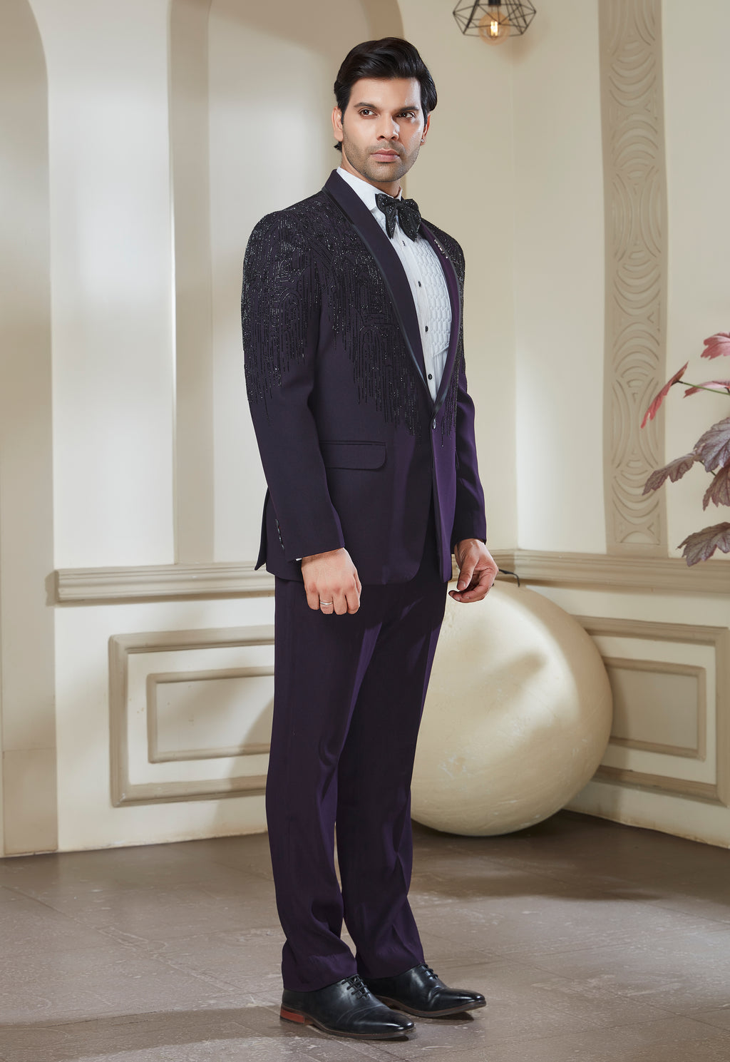 Embroidered Tuxedo Set