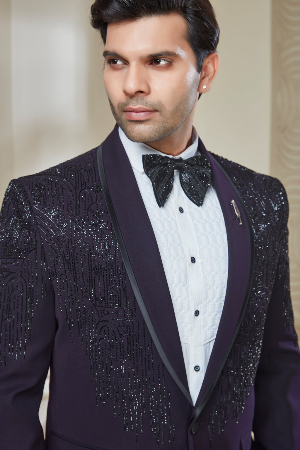 Embroidered Tuxedo Set